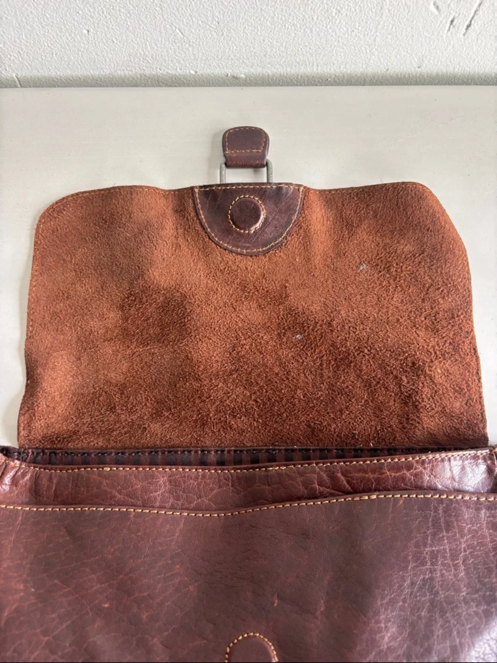 Jack Georges Classic Brown Leather Crossbody Messenger Bag